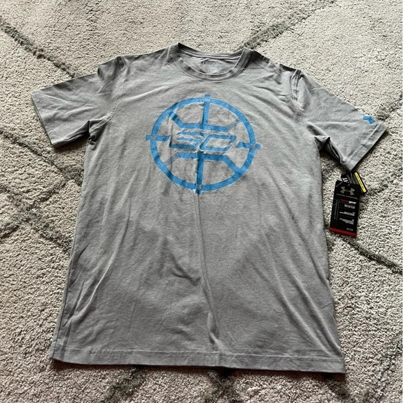 Under Armour tee gray Crewneck tshirt short sleeve SC small new - Picture 1 of 8
